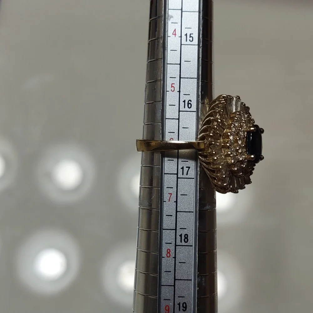 Levian 14kt yellow gold diamond blue sapphire ring - Picture 3 of 13